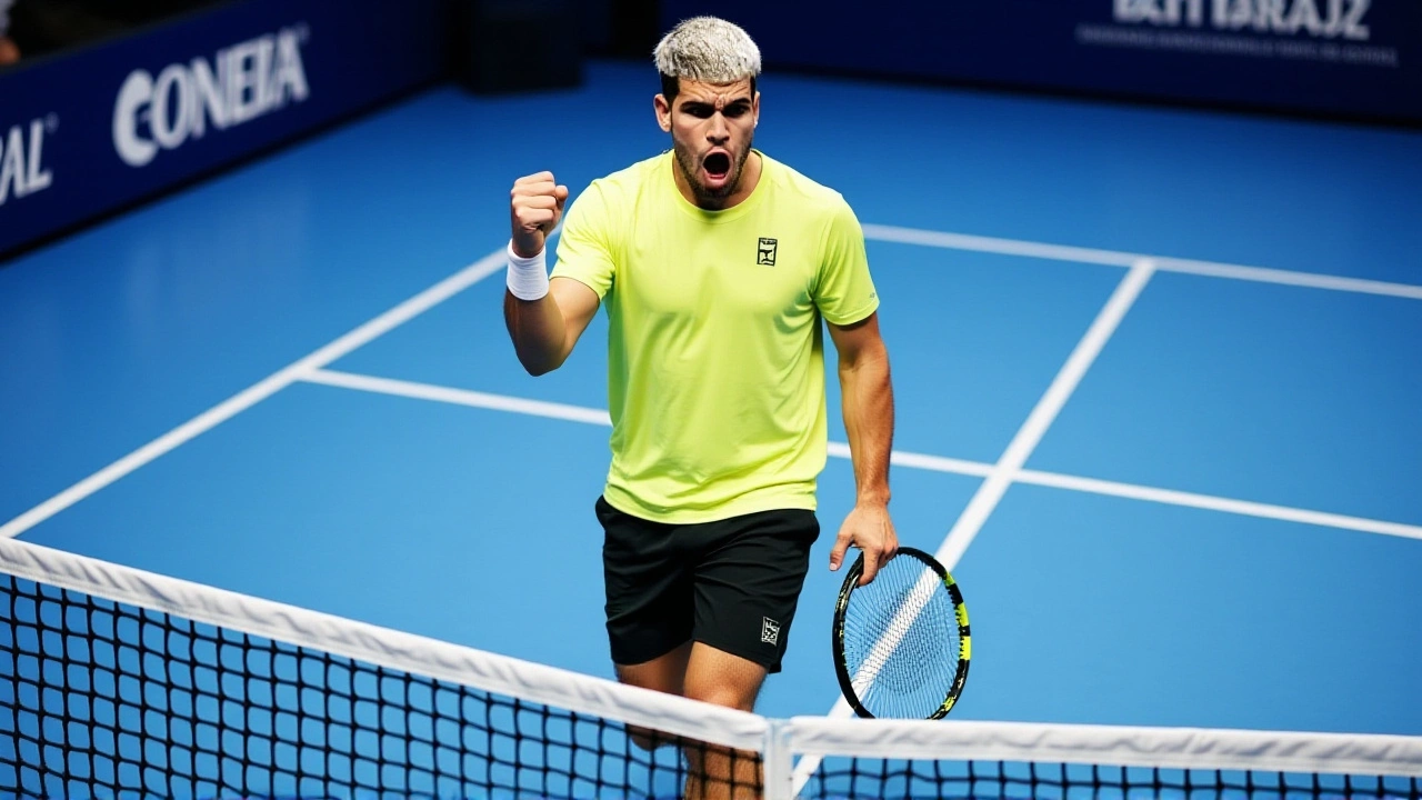 Алькарас впервые в карьере вышел в финал ATP Finals, обыграв Оже-Альяссима 6:2, 6:4